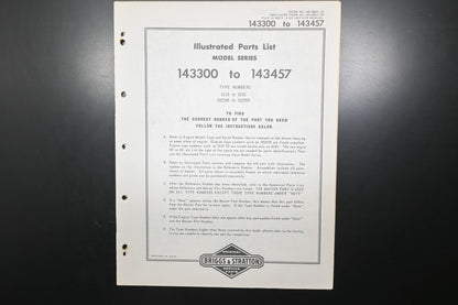 OEM Briggs & Stratton MS-4807-16 143300-143457 Parts List