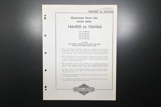 OEM Briggs & Stratton MS-5453-102 146400-146466 Parts List