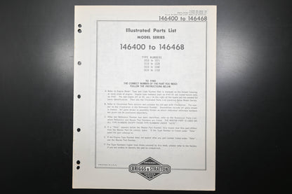 OEM Briggs & Stratton MS-5849-52 146400-146468 Parts List
