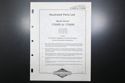 OEM Briggs & Stratton MS-5850-11/78 170400-170499 Parts List