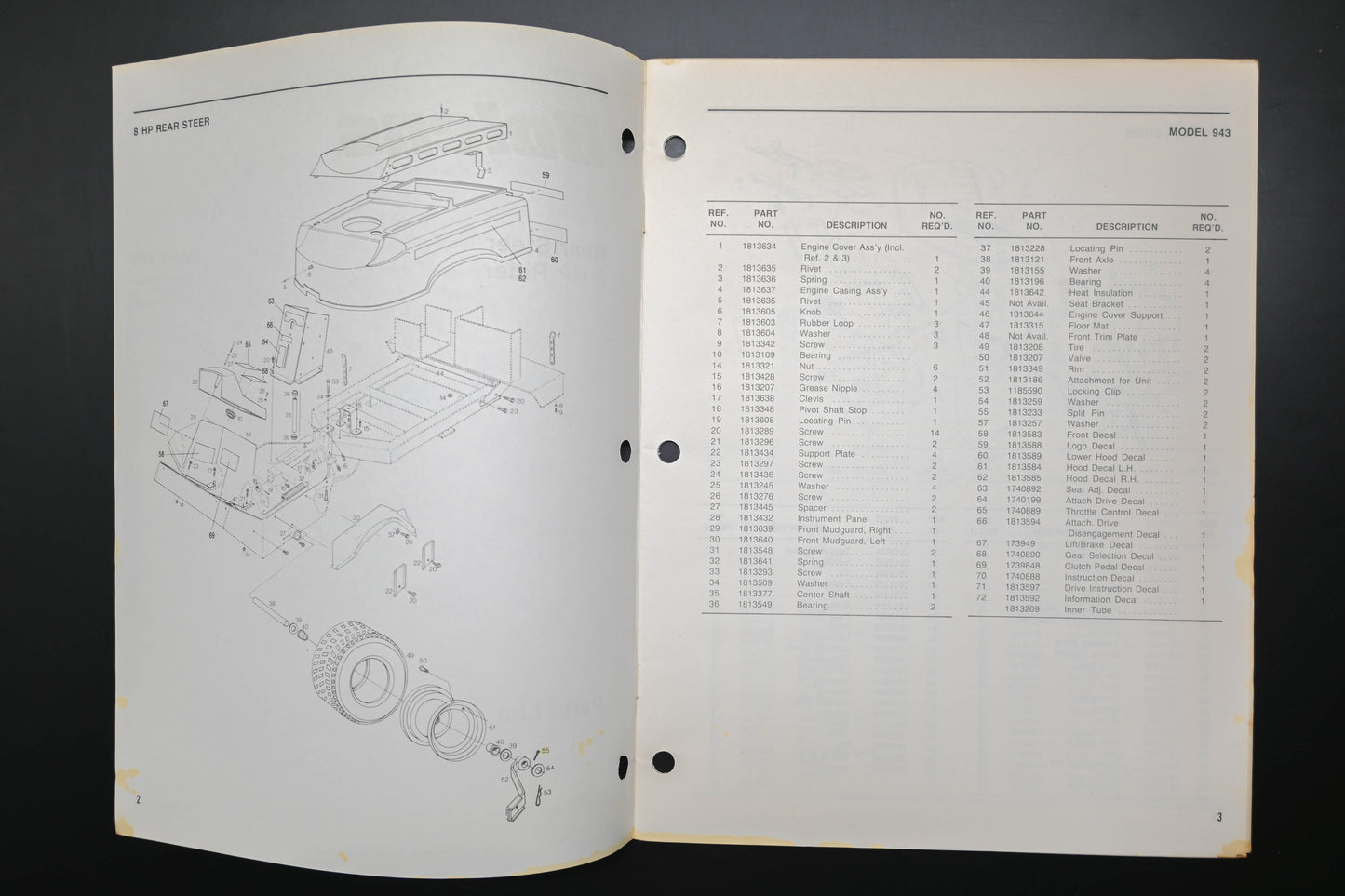 Bolens P4006 84 Rear Steer Tractor Model 943 Parts List