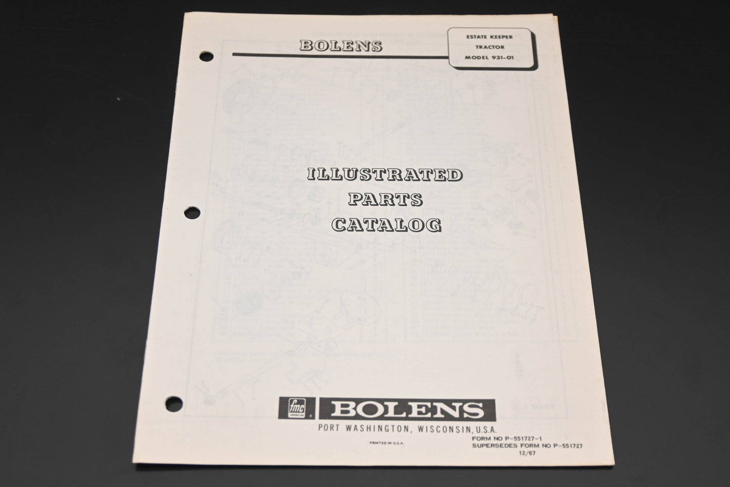 Bolens P-551727-1 Estate Keeper Model 931-01 Parts Catalog