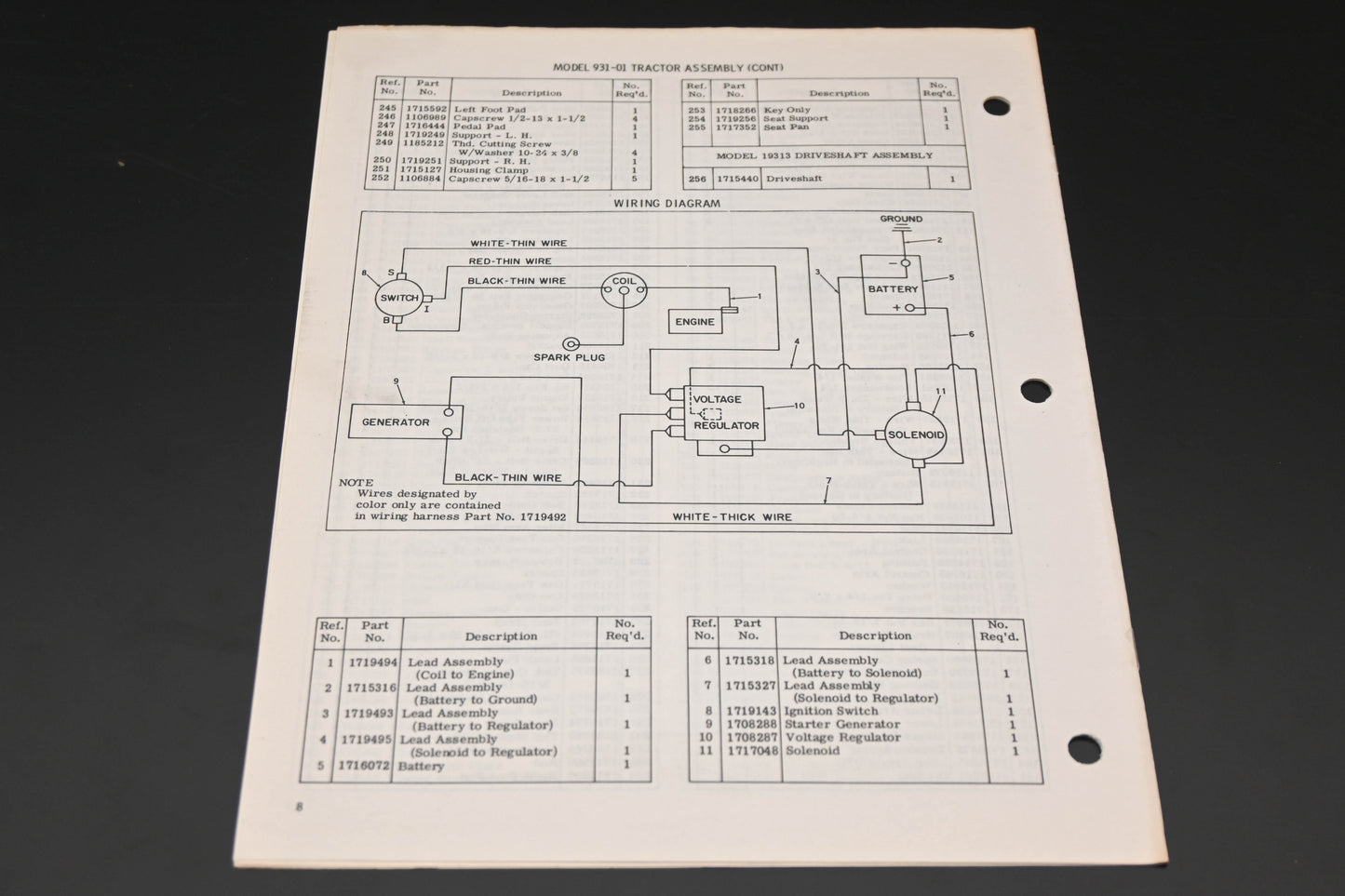 Bolens P-551727-1 Estate Keeper Model 931-01 Parts Catalog