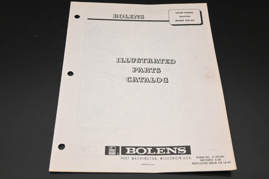 Bolens P-551901 Estate Keeper Model 931-02 Parts Catalog