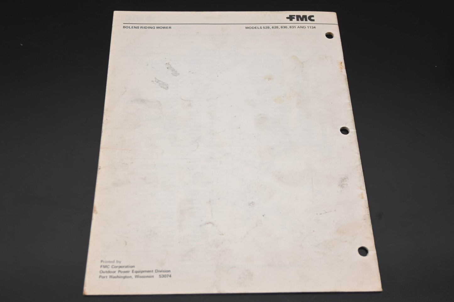 Bolens P553278-2 80 Riding Mower Models 528 628 830 831 1134 Parts List