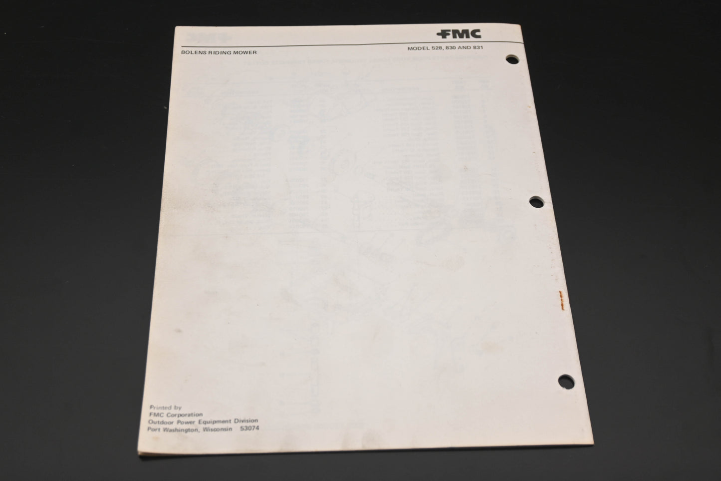 Bolens P5538278-1 79 Riding Mower Models 528 830 831 Parts Catalog