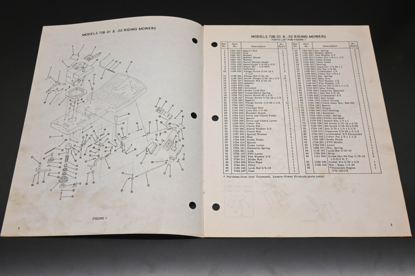 Bolens P-552583 Models 728-01 & -02 Riding Mower Parts Catalog