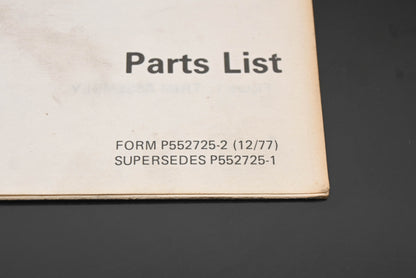 Bolens P552725-2 77 Riding Mower Models 828 829 Parts List