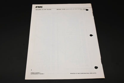 Bolens P-552595-2 3.5HP Tiller Model 2135 Parts List