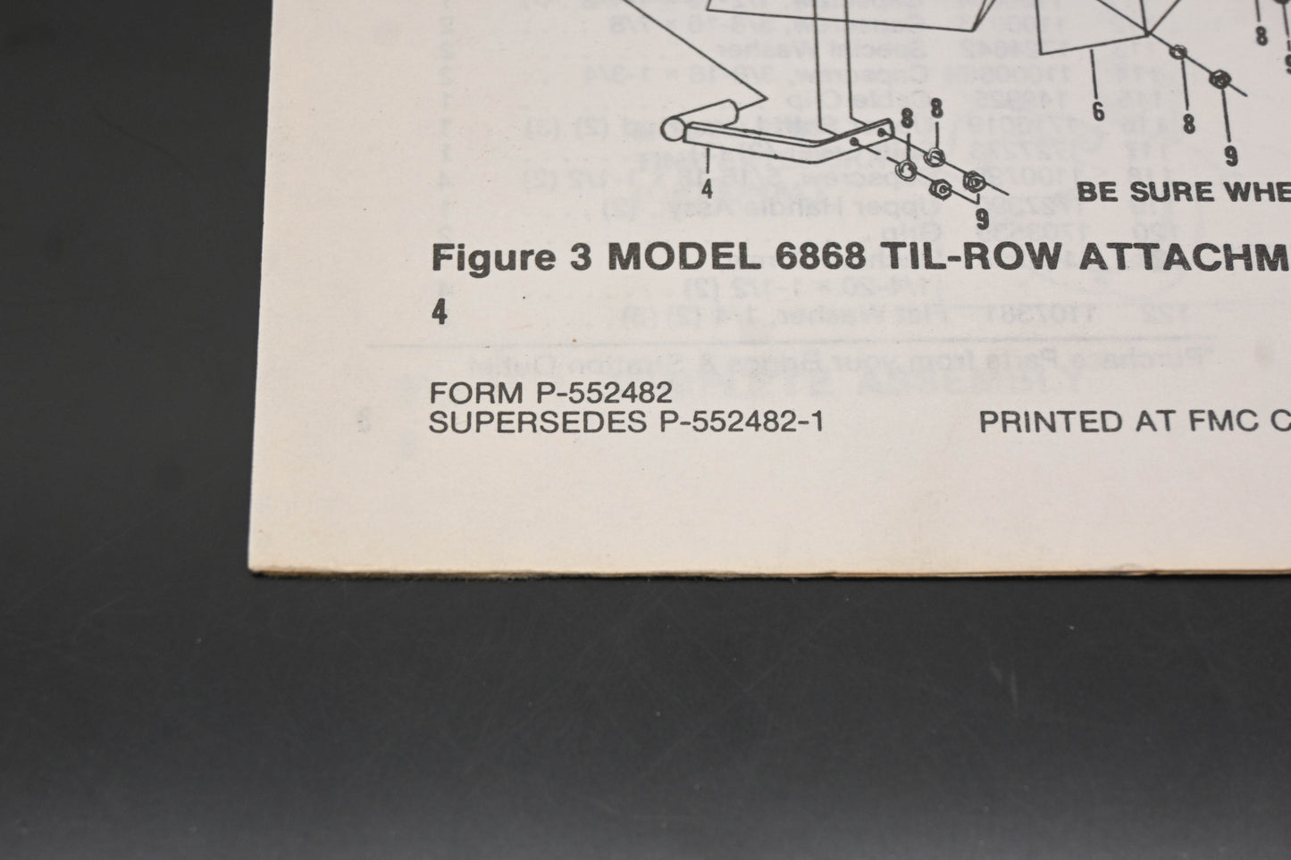 Bolens P-552482 5HP Tiller Model 2150 Parts List