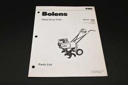 Bolens P552987-1 78 Chain Drive Tiller Models 2230 2250 Parts List