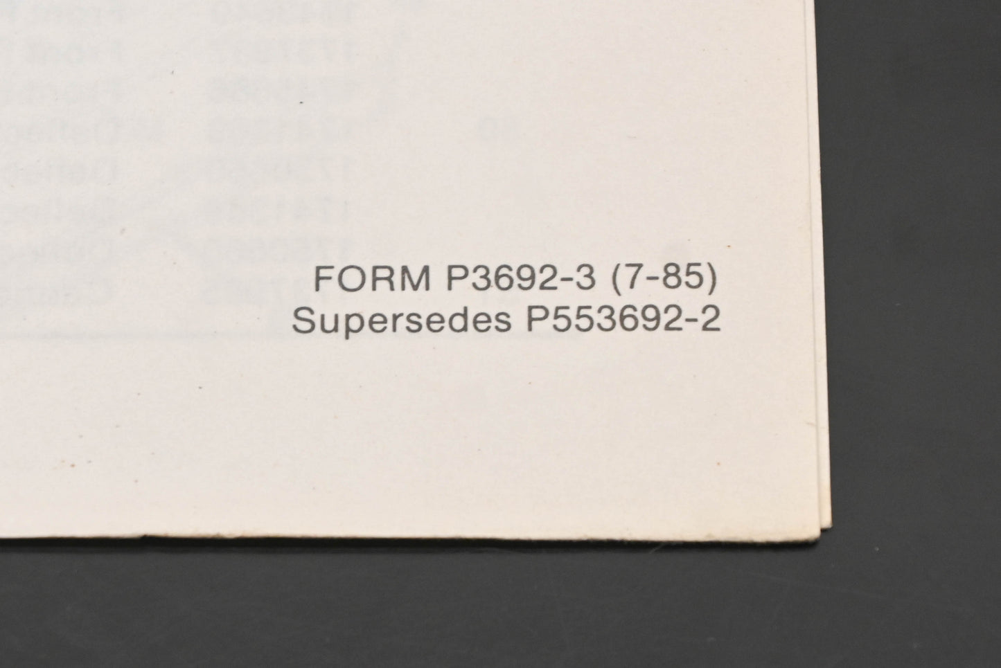 Bolens P3692-3 85 Mini Snow Thrower Models 350 500 520 Parts List