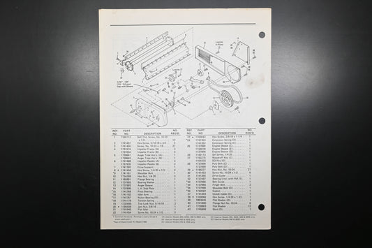 Bolens P553692-1 82 Mini Snow Thrower Models 225 350 500 Parts List