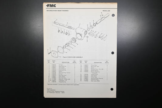 Bolens P553270-1 79 Snow Thrower Model 524 Parts List