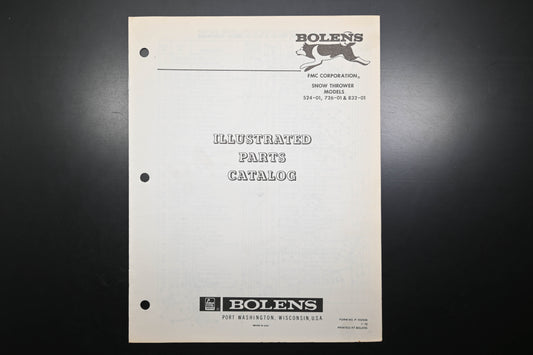 Bolens P-552548 Snow Thrower Models 524-01 726-01 832-01 Parts Catalog