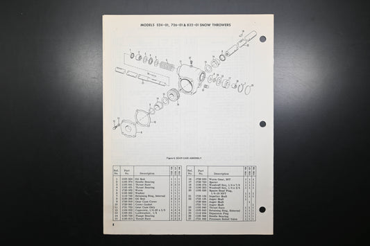Bolens P-552548 Snow Thrower Models 524-01 726-01 832-01 Parts Catalog