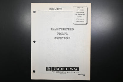 Bolens P-551943 Arctic 70 Sno Caster Models 537-01 - 540-01 Parts Catalog