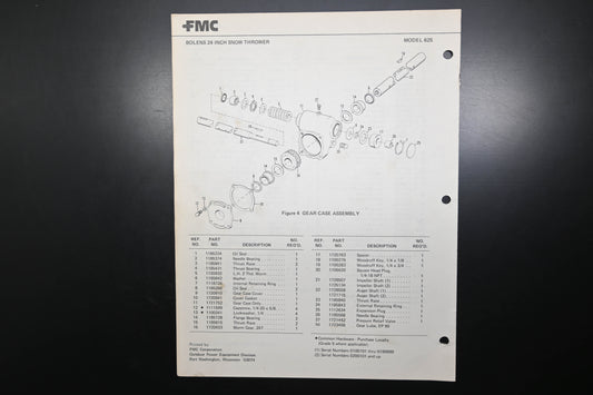 Bolens P552967-1 77 Snow Thrower Model 625 Parts List