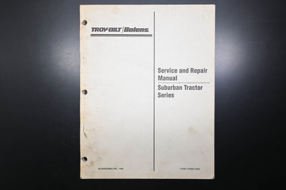 Bolens 1765963, 176-5963 Suburban Tractor Service & Repair Manual