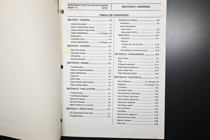 Bolens 1765963, 176-5963 Suburban Tractor Service & Repair Manual