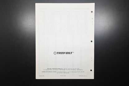Troy-Bilt 1901512 Junior Tiller Model 15006 Parts Catalog