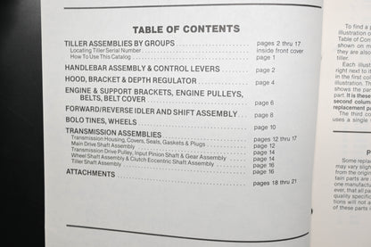 Troy-Bilt 1901570 Econo-Horse Tiller Model 15010 Parts Catalog