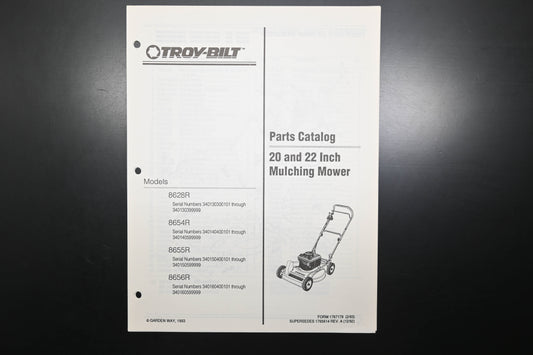 Troy-Bilt 1767179 Lawn Mower Models 8268R 8654R 8655R 8656R Parts Catalog