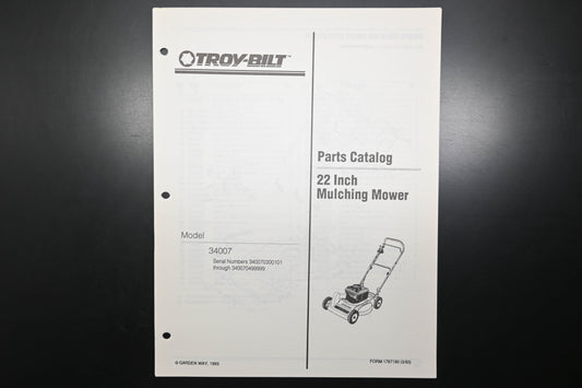 Troy-Bilt 1767180 Lawn Mower Model 34007 Parts Catalog