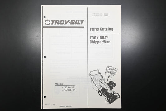 Troy-Bilt 1901534 Chipper Vacuum Models 47278 47279 Parts Catalog