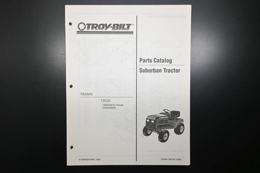 Troy-Bilt 1765748 92 Suburban Tractor Model 13025 Parts Catalog