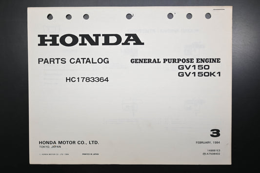 OEM Honda 148881E3 GV150 GV150K1 Engine Parts Catalog