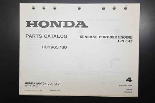 OEM Honda 148870E4 G150 Engine Parts Catalog