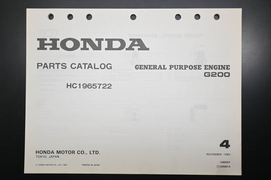 OEM Honda 148830E4 G200 Engine Parts Catalog