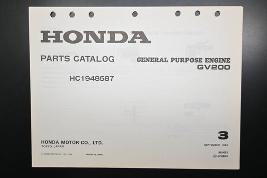 OEM Honda 148940E3 GV200 Engine Parts Catalog