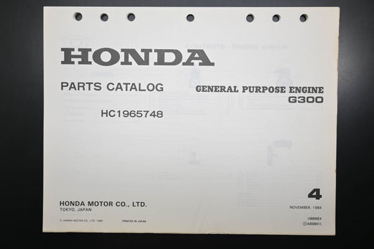 OEM Honda 148890E4 G300 Engine Parts Catalog