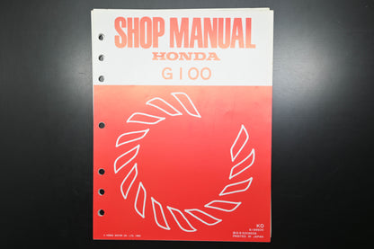 OEM Honda 6189600 G100 Engine Shop Repair Manual