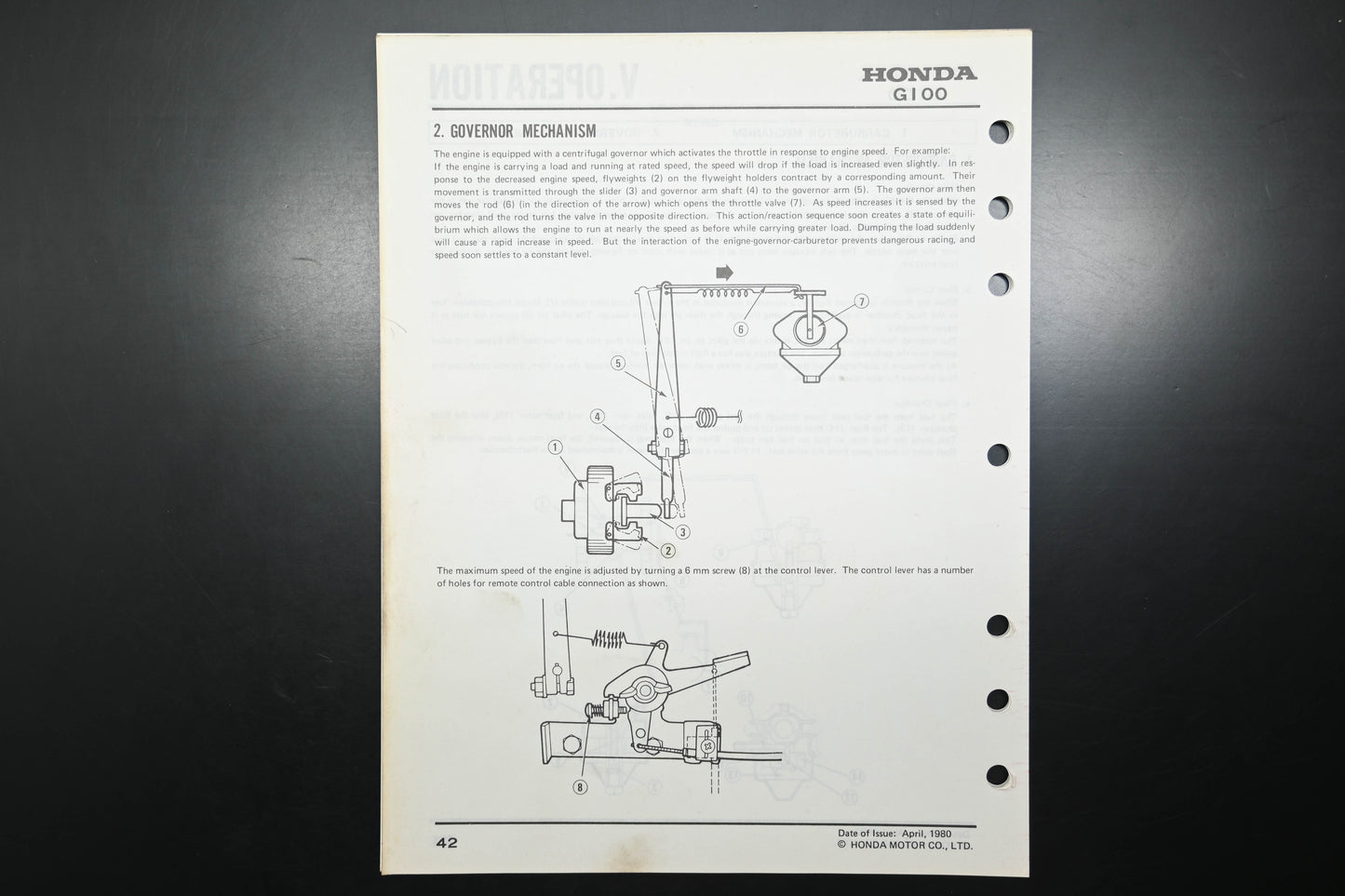 OEM Honda 6189600 G100 Engine Shop Repair Manual
