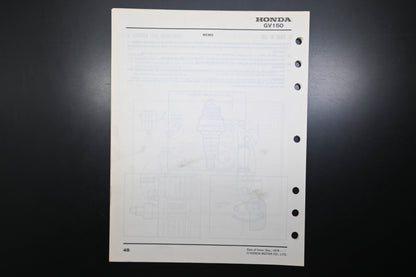 OEM Honda 6188800 GV150 Engine Shop Repair Manual