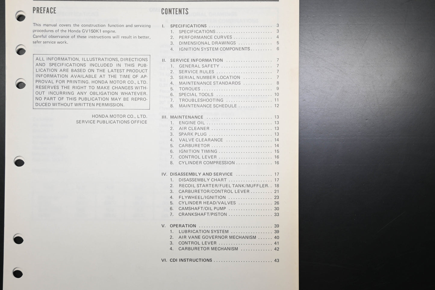 OEM Honda 6188800 GV150 Engine Shop Repair Manual