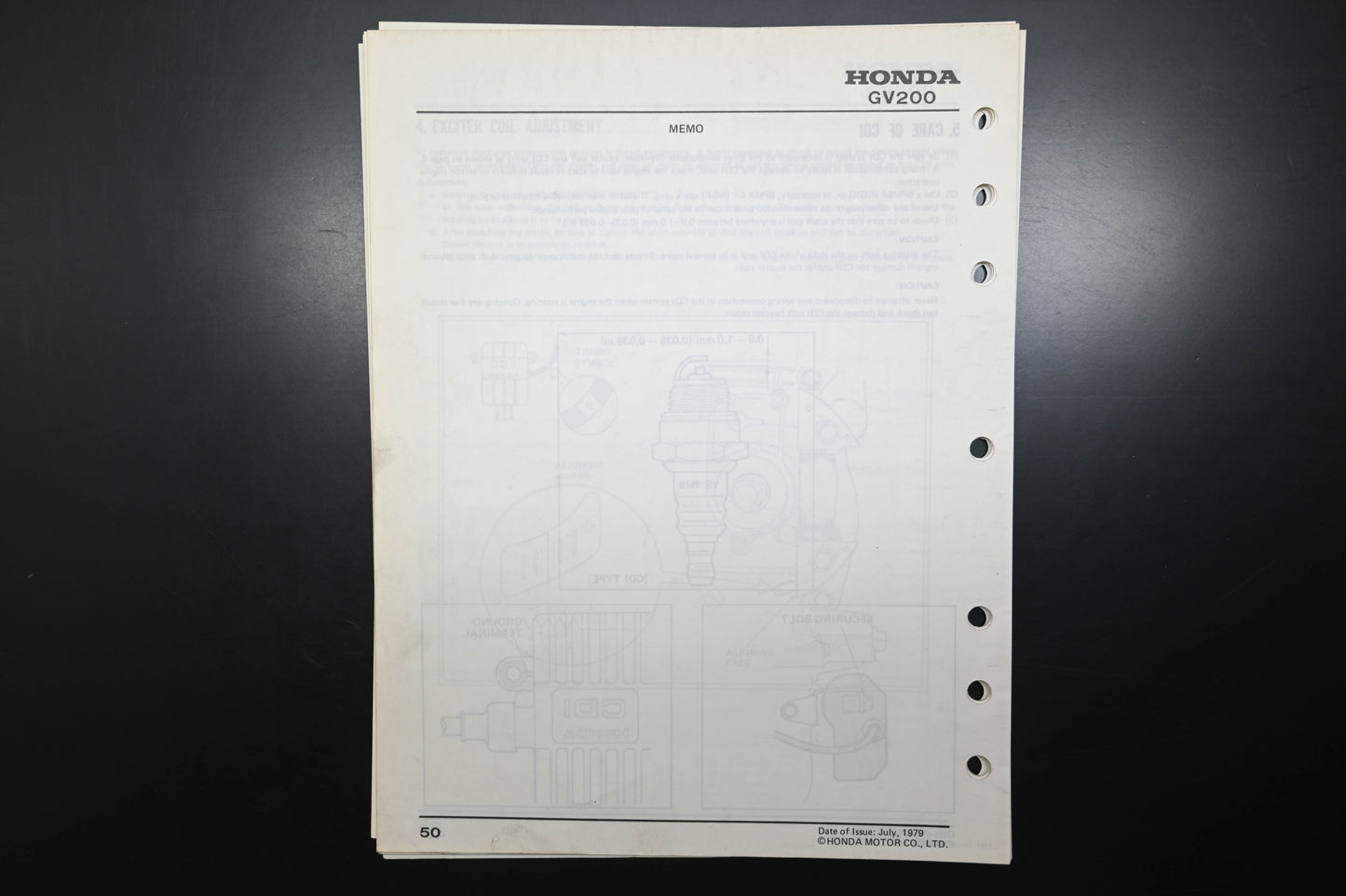 OEM Honda 6189400 GV200 Engine Shop Repair Manual