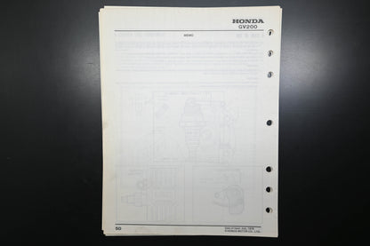 OEM Honda 6189400 GV200 Engine Shop Repair Manual