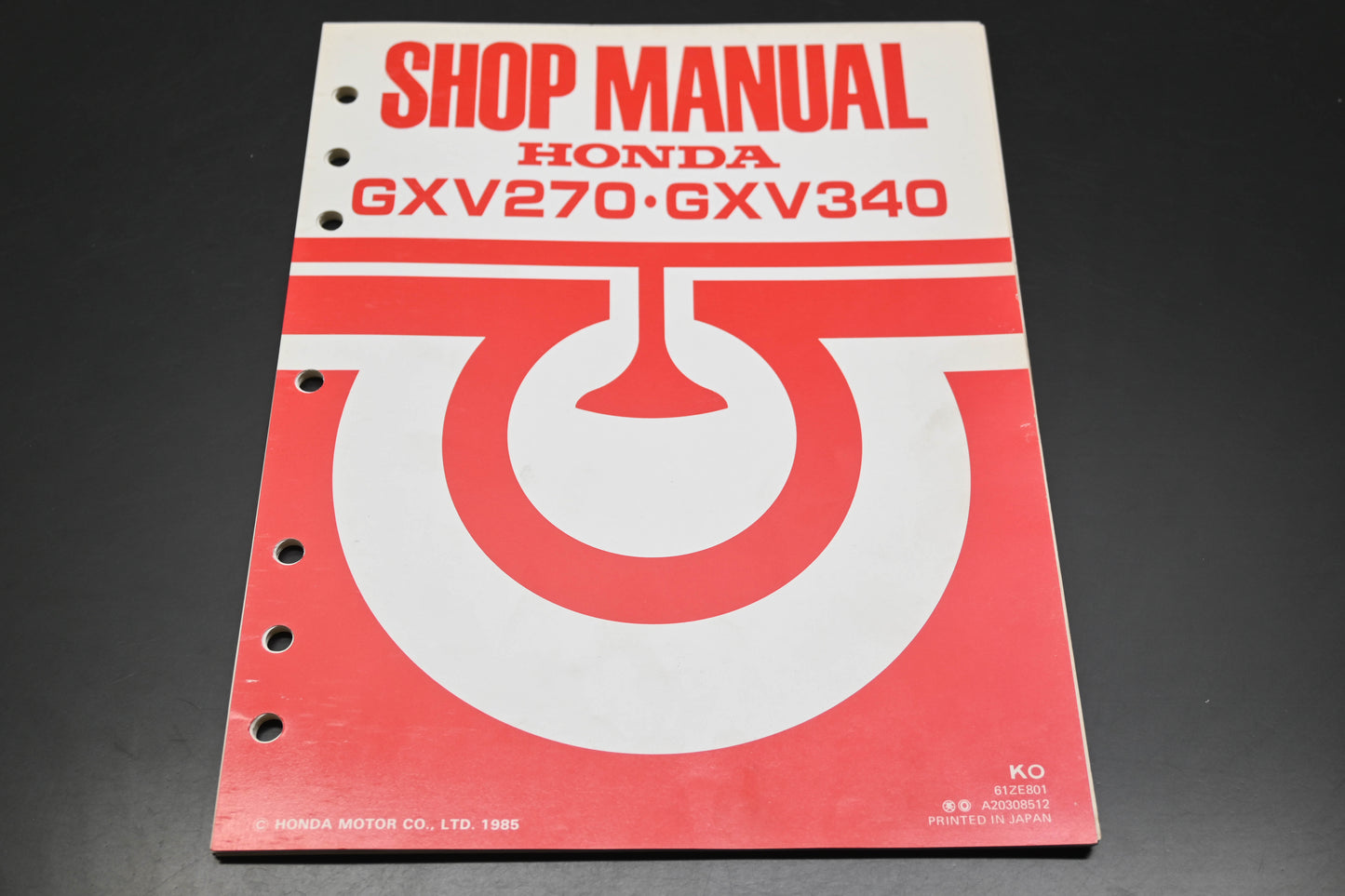 OEM Honda 61ZE801 GXV270 GXV340 Engine Shop Repair Manual