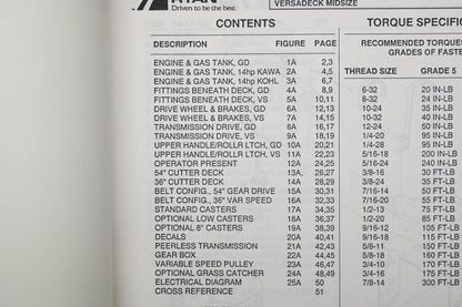 Bob-Cat 38489B Versadeck Mid-Size Mower Parts Manual