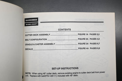 Bob-Cat 128149 XD4830 Cutter Deck Parts List