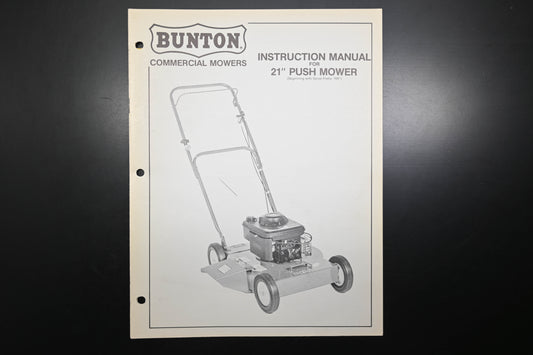 Bunton B8959 21" Push Mower Instruction Manual