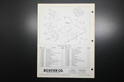 Bunton B9001 Rider Attachment Parts List & Owner's Manual