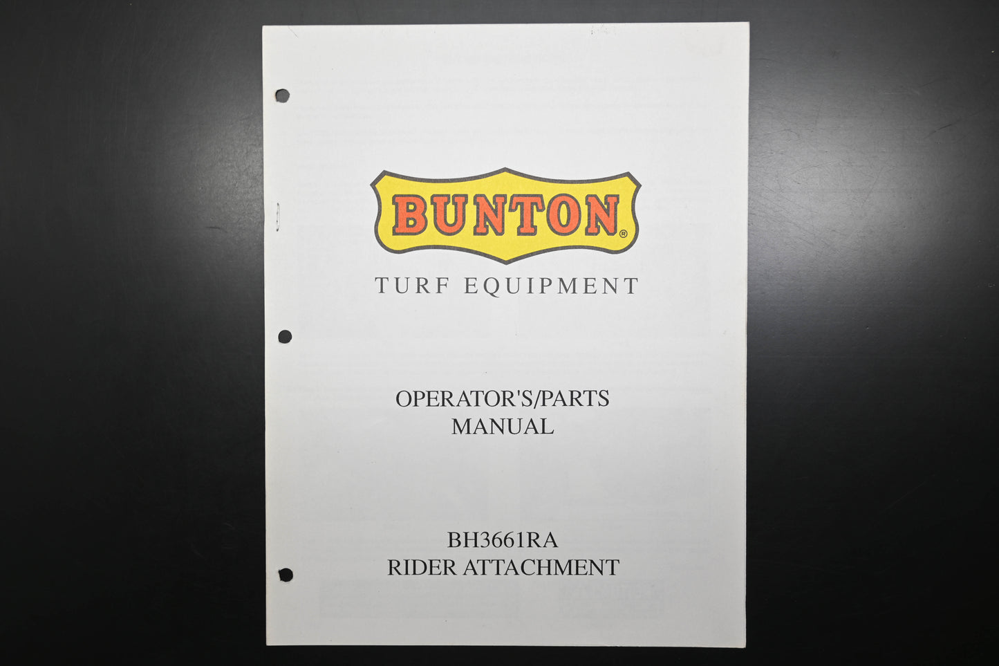 Bunton B9237 BH3661RA Rider Attachment Operator's Parts Manual