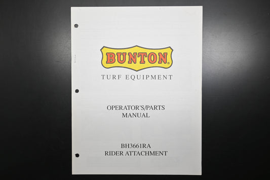 Bunton B9237 BH3661RA Rider Attachment Operator's Parts Manual