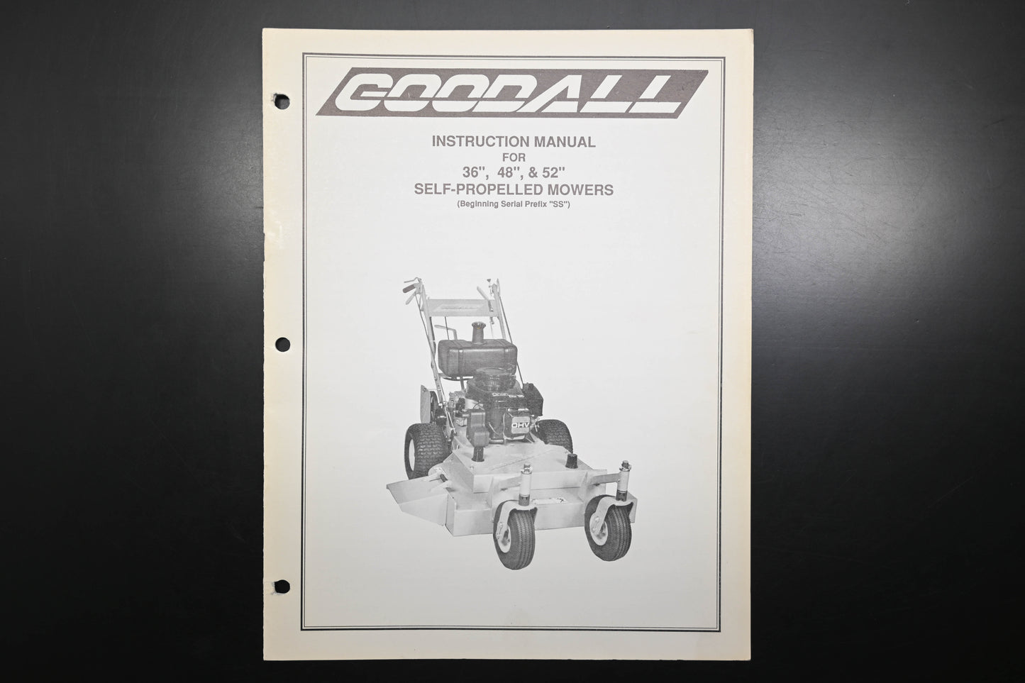 Goodall G9002 36" - 52" Self Propelled Mower Instruction Manual