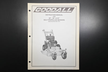Goodall G9002 36" - 52" Self Propelled Mower Instruction Manual
